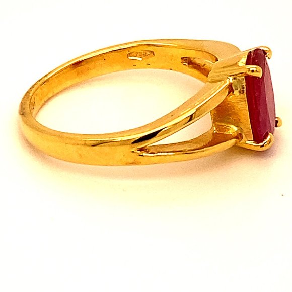 Tajik Ruby 1.45ct Solid 18K Yellow Gold Ring - Picture 3 of 6